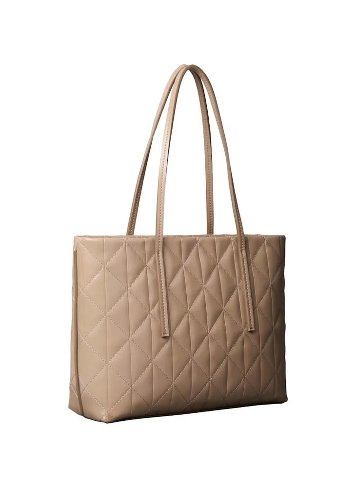 CALVIN KLEIN Quilted Emblem Logo Small Tote Bag